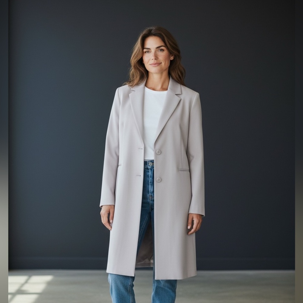 KENAR linen blend duster jacket excellent conditioner size 14. Long sleeve - Picture 16 of 16